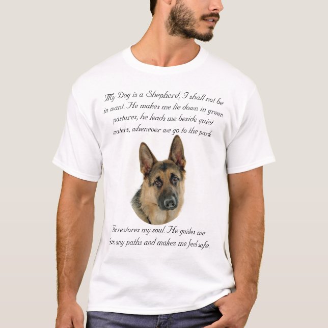My Dog Is A Shepherd (Prayer) T-Shirt (Front)
