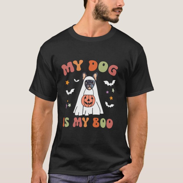 My Dog Is My Boo Blue French Bulldog Lover Hallowe T-Shirt (Front)