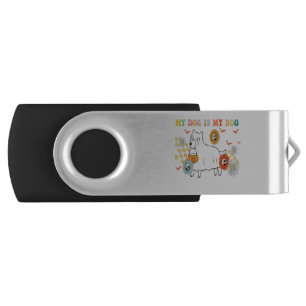 My Dog Is My Boo Funny Dog Lover Boo Ghost Funny H Flash Drive