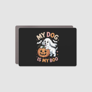 My Dog is My Boo Funny Halloween Car Magnet