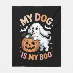 My Dog is My Boo Funny Halloween Fleece Blanket