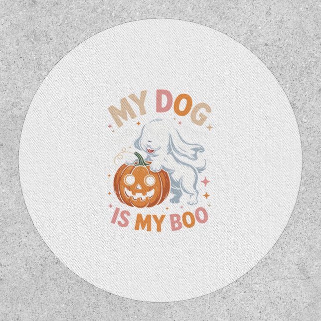 My Dog is My Boo Funny Halloween Patch (Front)