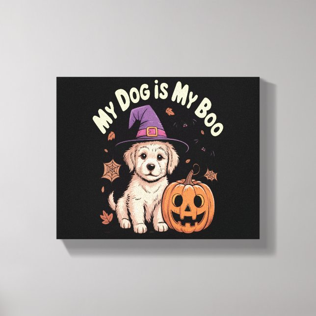 My Dog is My Boo Halloween Canvas Print (Front)