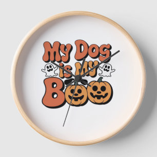 My Dog Is My Boo, Teacher, Funny Dog Lover Educato Clock