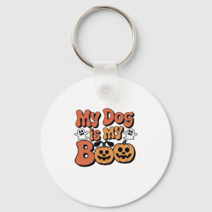 My Dog Is My Boo, Teacher, Funny Dog Lover Educato Keychain