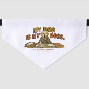 My Dog Is My Boss   Minimalist French Bulldog Pet Bandana Collar