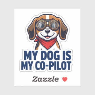 My Dog Is My Co-Pilot Beagle Sticker