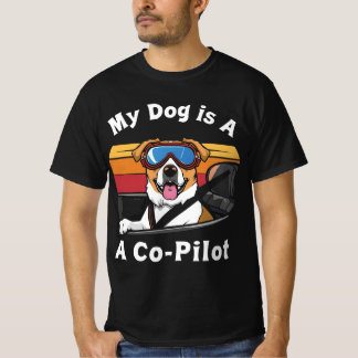 My Dog is My Co-Pilot | Funny Dog & Car Graphic T-Shirt