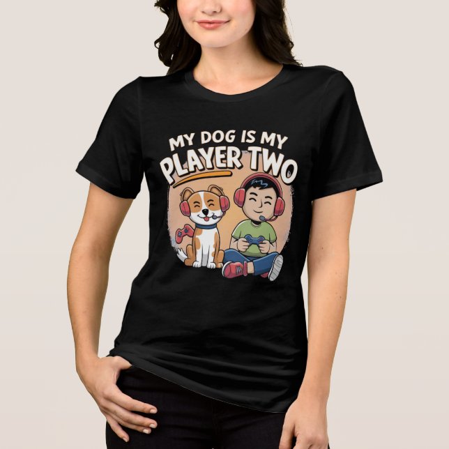 My Dog is My Player Two Tri-Blend Shirt (Front)