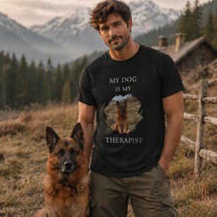My dog is my theraphist photo black T-Shirt