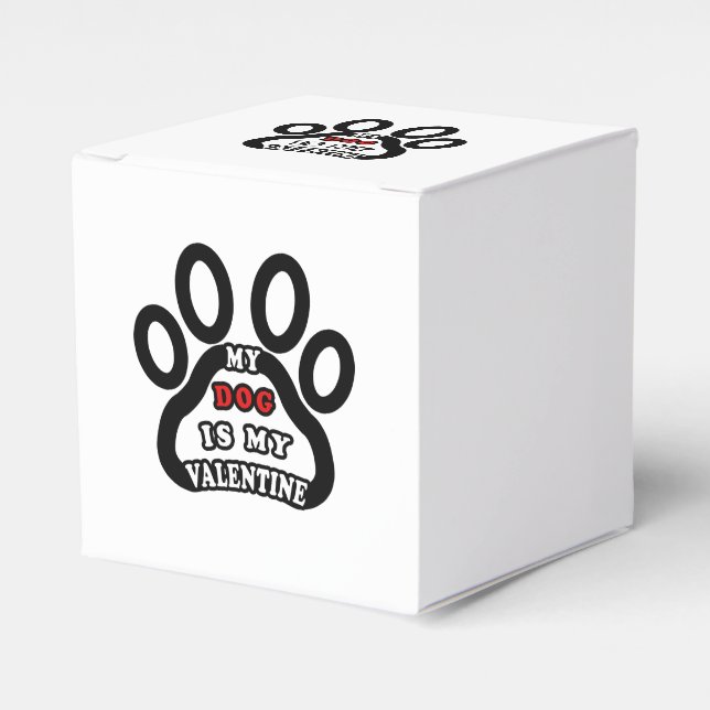 my dog is my valentine favor boxes (Front Side)