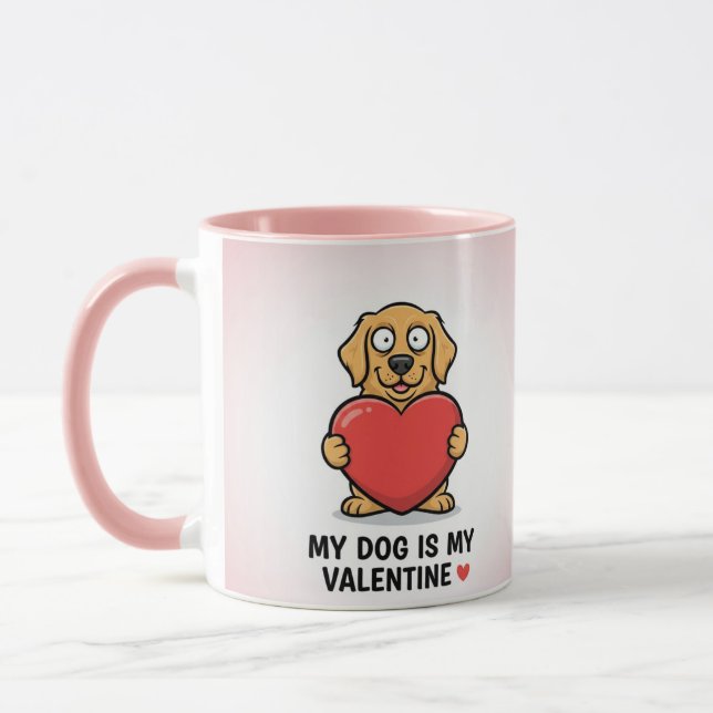 My Dog is My Valentine Funny Pet Lover Combo Mug (Left)