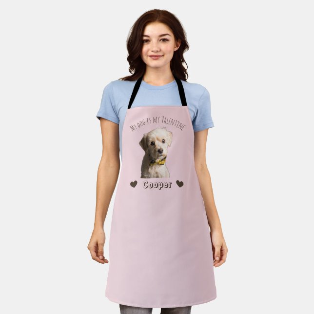 My Dog Is My Valentine – Personalized Pet  Apron (Worn)