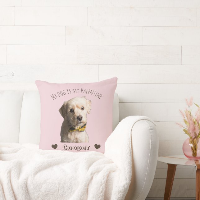 My Dog Is My Valentine – Personalized Pet  Throw Pillow (Couch)