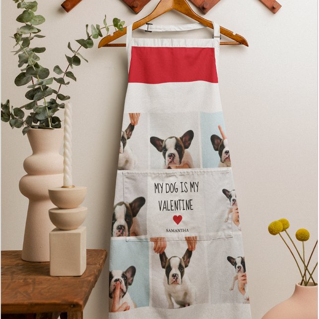 My Dog Is My Valentine | Two Dog Photos Apron (Creator Uploaded)