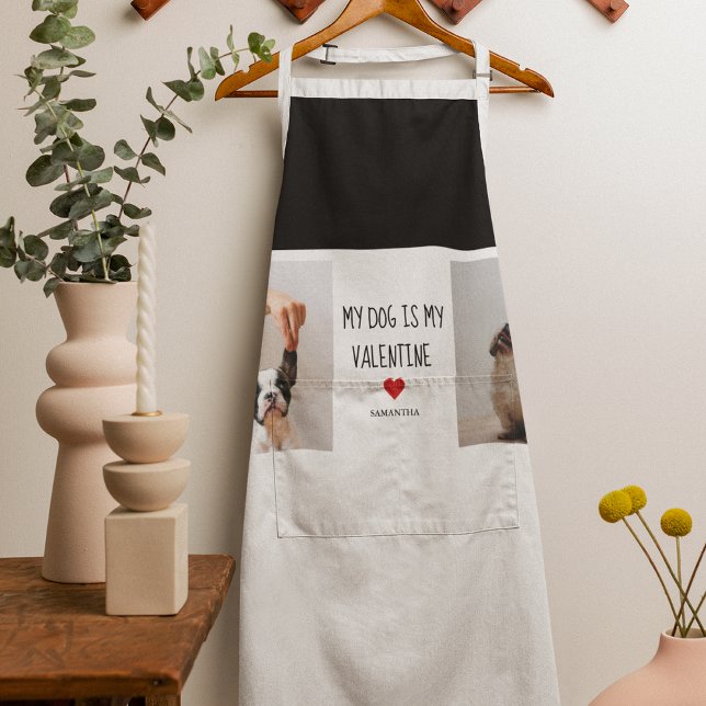 My Dog Is My Valentine | Two Dog Photos  Apron (Creator Uploaded)