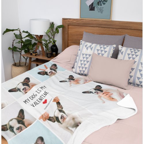 My Dog Is My Valentine  Two Dog Photos  Fleece Blanket