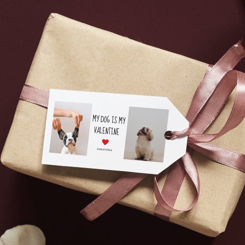 My Dog Is My Valentine  Two Dog Photos  Gift Tags