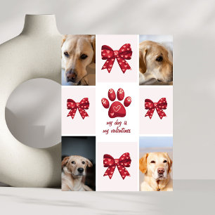 My Dog Is My Valentines Bow 4 Photos Holiday Card