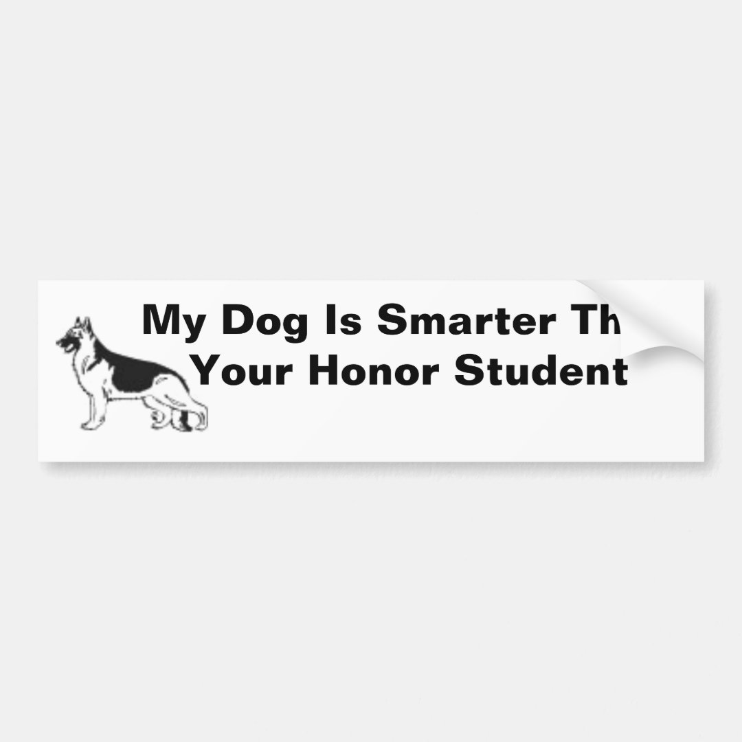 My Dog Is Smarter Than Your Honor Student Bumper Sticker | Zazzle