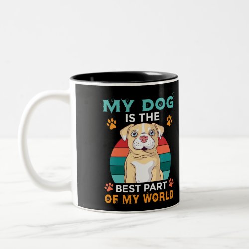 My Dog Is The Best Part Of My World Two_Tone Coffe Two_Tone Coffee Mug