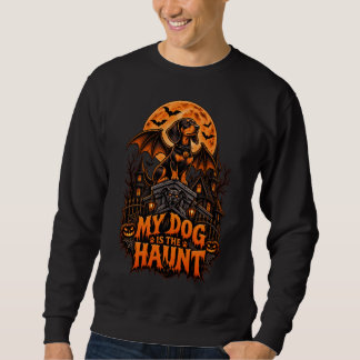 My Dog Is The Haunt Dachshund Halloween Bat Wings Sweatshirt