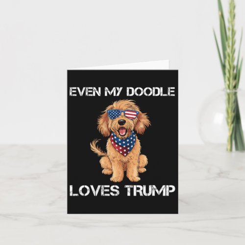 My Dog Loves Trump 2024 Supporter Goldendoodle Usa Card