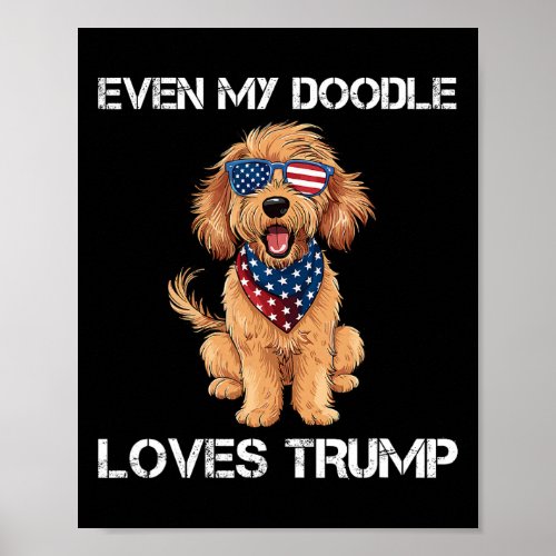 My Dog Loves Trump 2024 Supporter Goldendoodle Usa Poster