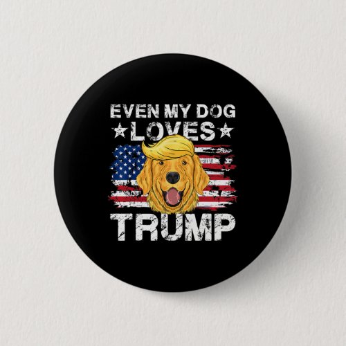 My Dog Loves Trump 2024 Supporter Vote  Button