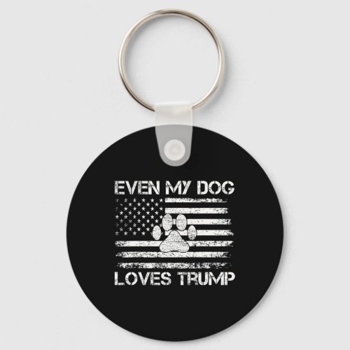 My Dog Loves Trump Usa Flag Election Trump Support Keychain