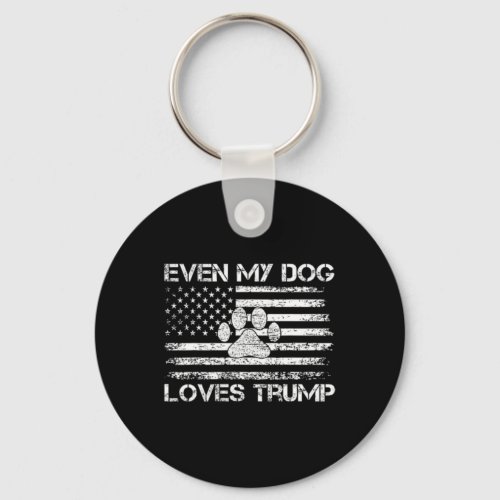 My Dog Loves Trump Usa Flag Election Trump Support Keychain