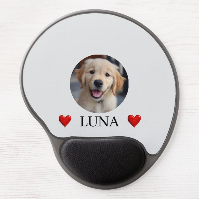 My Dog Personalized Photo & Name Gel Mousepad (Front)