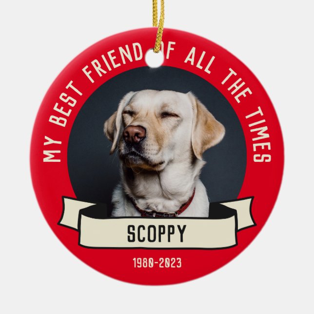 My dog photo ceramic ornament (Front)
