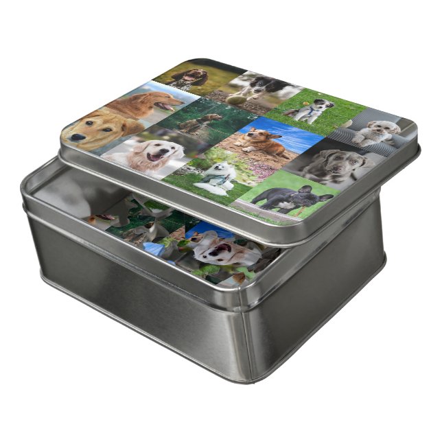 My Dog Photo Collage on Jigsaw Puzzle (Lid Open)