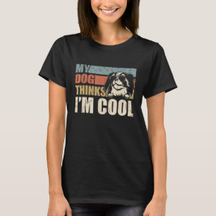 My Dog Thinks I'm Cool Japanese Chin Retro Dad M T-Shirt