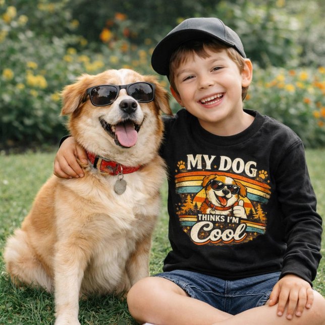 My Dog Thinks I'm Cool Retro Dog Art Tri-Blend Shirts (Creator Uploaded)