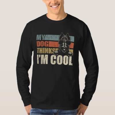 My Dog Thinks I'm Cool Scottish Terrier  Retro Dad T-Shirt
