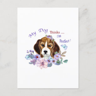 My Dog thinks I'm Perfect Dog Illustration  Postcard