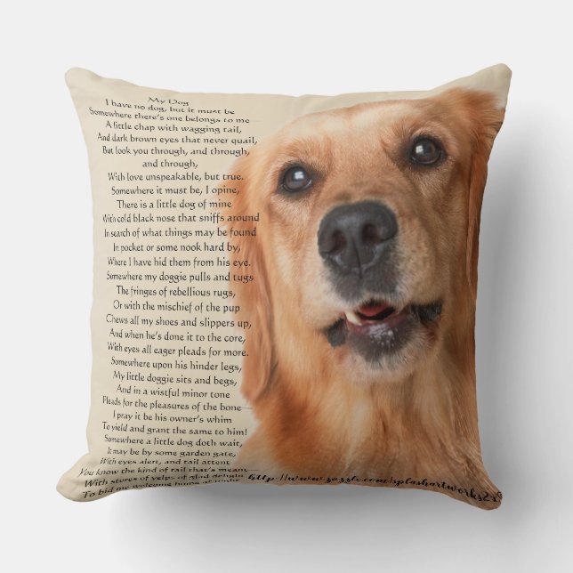 "My Dog" Throw Pillow (Front)