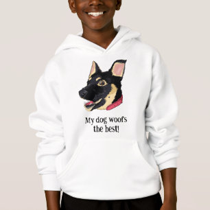 My Dog Woofs The Best   Funny German Shepherd Pup Hoodie