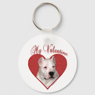 My Dogo Argentino Valentine Keychain
