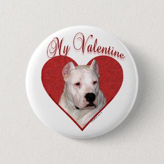My Dogo Argentino Valentine Pinback Button