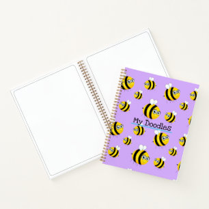 My Doodles, Customizable Cute Bee Notebook