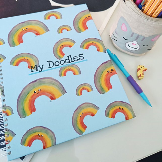 My Doodles, Customizable Kawaii Rainbow Notebook (Creator Uploaded)