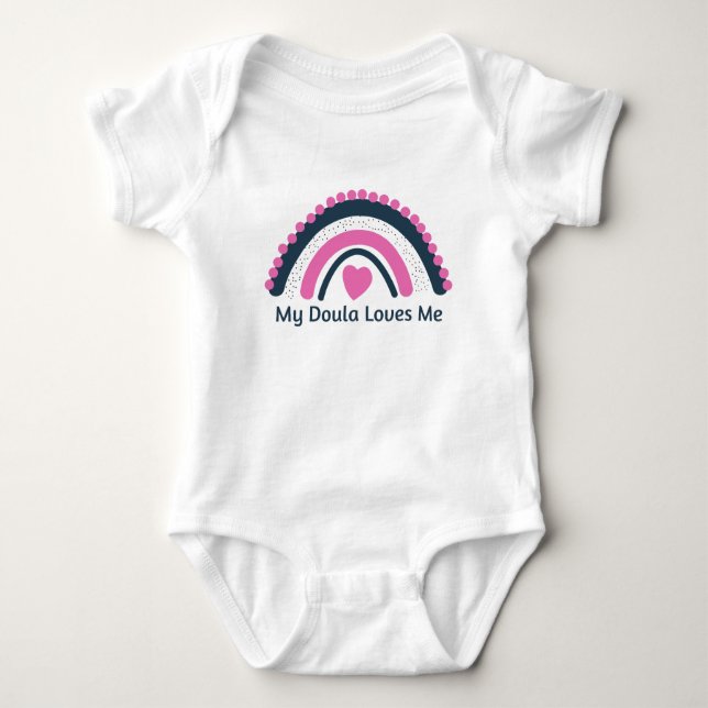 "My Doula Loves Me" Boho Rainbow Baby Bodysuit (Front)
