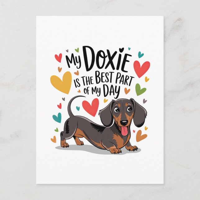My Doxie Is The Best Part Of My Day Holiday Postcard (Front)