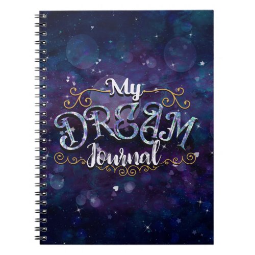 My Dream Journal Indigo Violet Hearts   Stars
