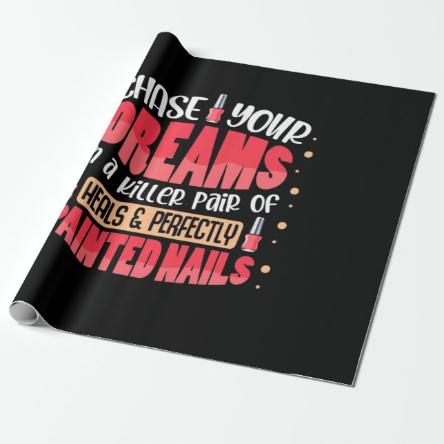 My Dreams Painted Nails Wrapping Paper (Unrolled)