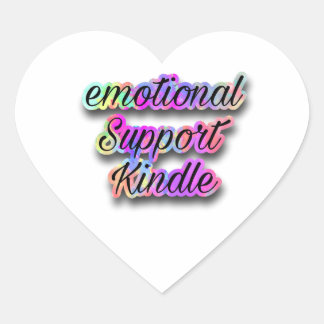 my emotional support kindle heart sticker