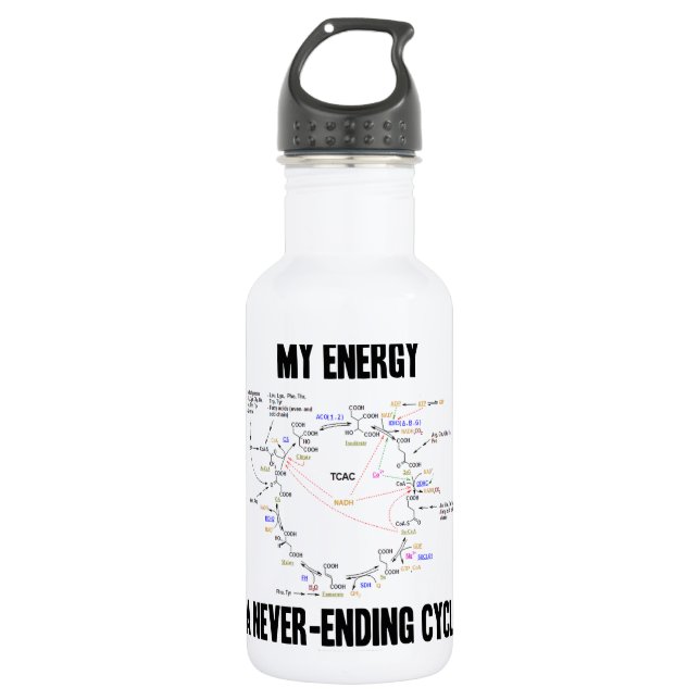 My Energy A Never-Ending Cycle (Krebs Cycle) Water Bottle (Front)
